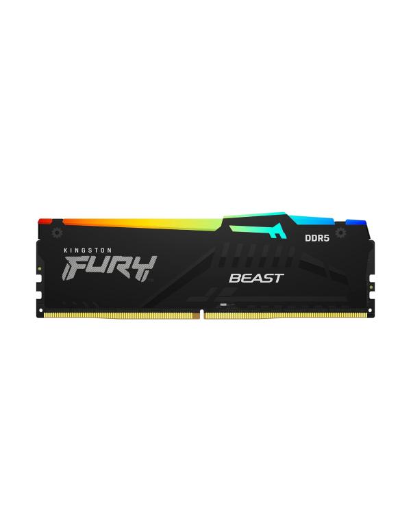 MEMORIA RAM PC 32GB KINGSTON FURY BEAST RGB KF548C38BBA 32 DDR5 4800 MHZ CL38 1.1 V ON DIE ECC/XMP 3.0 DIMM 288 PINES NEGRO