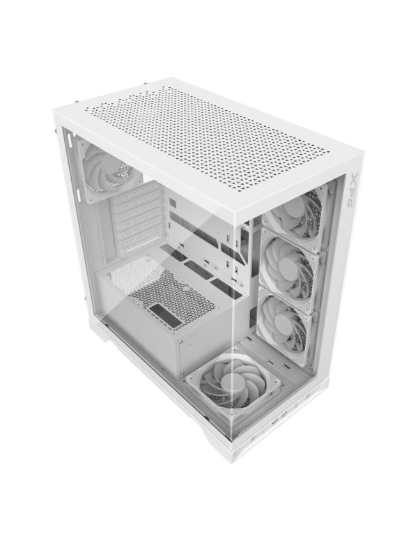 CASE GAMING RGB XPG INVADER X MID TOWER VENTILADORES 5 DE 120MM CON VIDRIO LATERAL Y FRONTAL INVADERXMT-WHCWW BLANCO