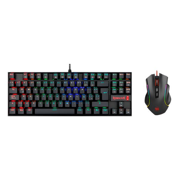 TECLADO Y MOUSE GAMING RGB REDRAGON KUMARA K552RGB + GRIFFIN M607 AL&Aacute;MBRICO (USB) NEGRO