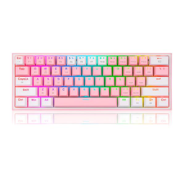 TECLADO GAMING RGB REDRAGON FIZZ PRO K616 MEC&Aacute;NICO INAL&Aacute;MBRICO BLUETOOTH ESPA&Ntilde;OL SWITCH ROJO ROSADO / BLANCO