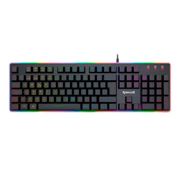 TECLADO GAMING RGB REDRAGON DYAUS 2 K509 MEMBRANA AL&Aacute;MBRICO ESPA&Ntilde;OL K509RGB-SP NEGRO