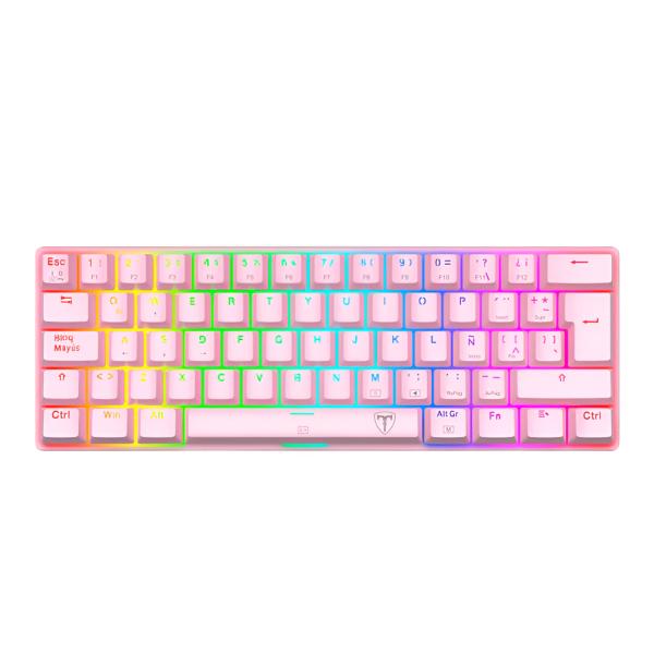 TECLADO GAMING RGB REDRAGON T-DAGGER ARENA TGK321P MEC&Aacute;NICO AL&Aacute;MBRICO USB ESPA&Ntilde;OL SWITCH ROJO T TGK321P RGB SP ROSADO