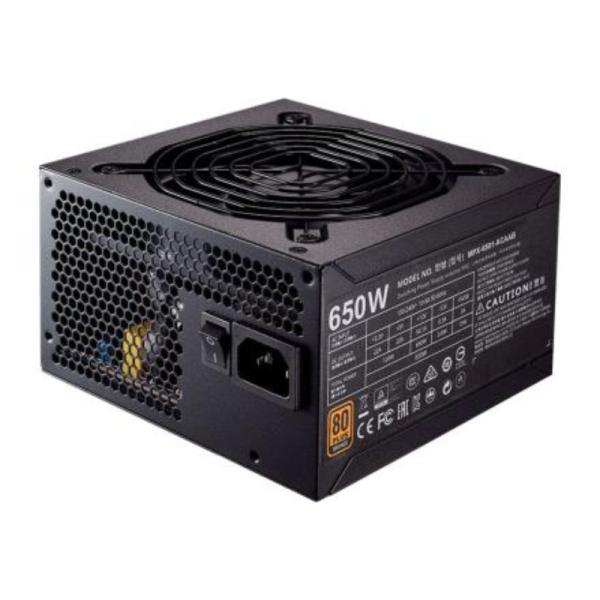 FUENTE DE PODER COOLER MASTER MWE BRONZE 650 V3 650W 80 PLUS NO MODULAR ATX MPE-6501-ACAAW-3BUS NEGRO