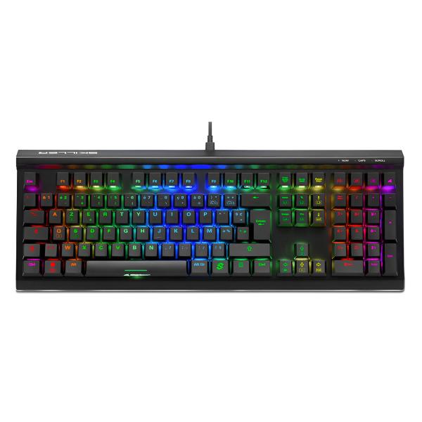 TECLADO GAMING RGB SHARKOON SKILLER SGK60 MECÁNICO ALÁMBRICO USB INGLÉS SWITCH ROJO 4044951030057 NEGRO
