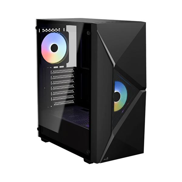 CASE GAMING RGB AEROCOOL PLAYER-G-BK-V1 MID TOWER VENTILADORES 2 DE 120MM CON VIDRIO LATERAL ACCM-ES06023.11 NEGRO