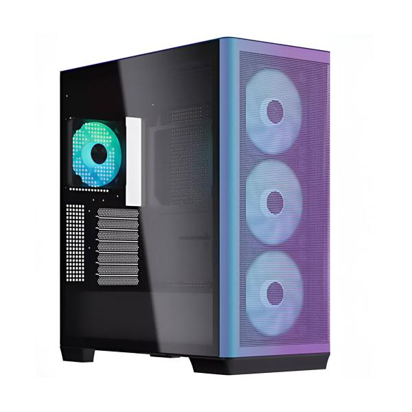 CASE GAMING RGB APNX C1-CF-v1 MID TOWER VENTILADORES 4 DE CON MALLA FRONTAL Y LATERAL APCM-CR01043.C1 CHROMAFLAIR