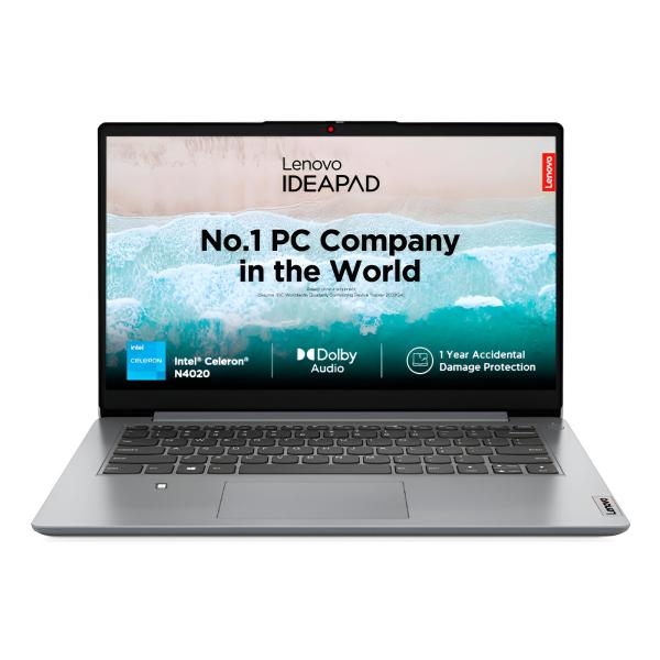 LAPTOP LENOVO IDEAPAD 1 14IGL7 14" CELERON  N4020 8GB 256GB SSD WINDOWS 11 HOME INGLES GRIS SIN ADAPT 82V6005EIN