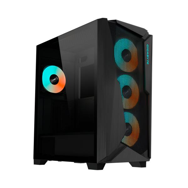 CASE GAMING RGB GIGABYTE C301 MID TOWER VENTILADORES 4 DE 120MM CON VIDRIO LATERAL Y MALLA FRONTAL GB-C301GB NEGRO
