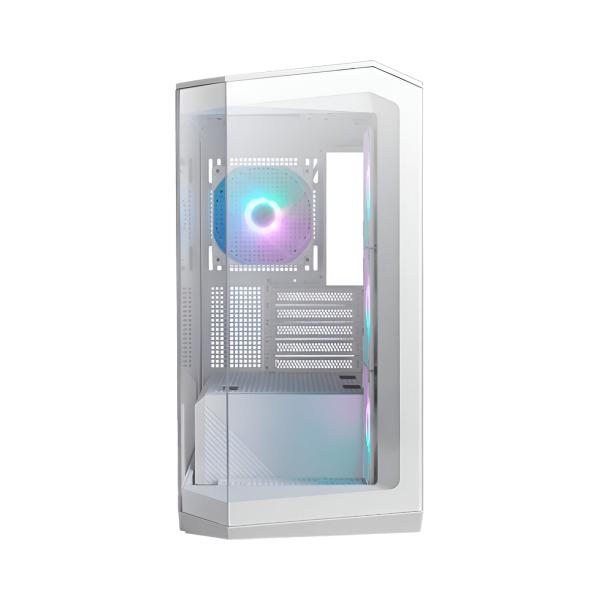 CASE RGB MSI MAG PANO M100R PZ WHITE MINI TOWER VENTILADORES 4 DE 120MM CON VIDRIO LATERAL PANOR&Aacute;MICO DE 270 GRADO 306-7G24W24-809 BLANCO