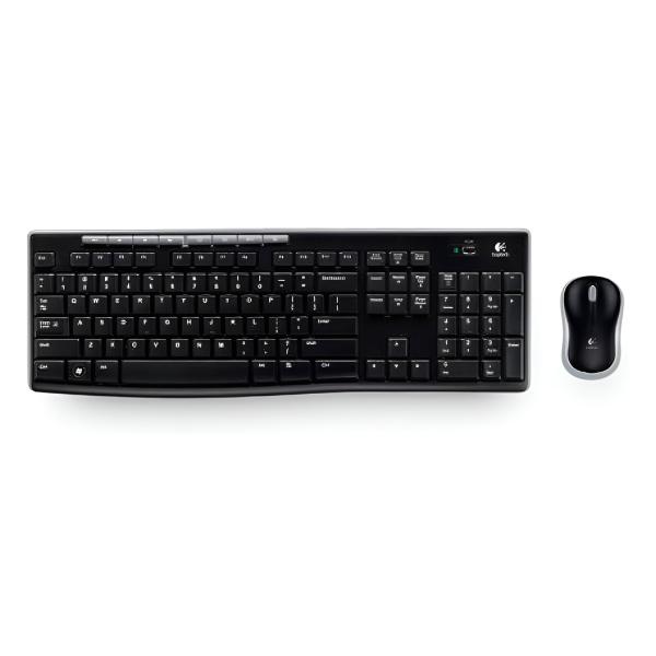 TECLADO Y MOUSE LOGITECH MK270 COMBO MEMBRANA INALÁMBRICO 2.4 GHZ INGLES 920-004536 NEGRO