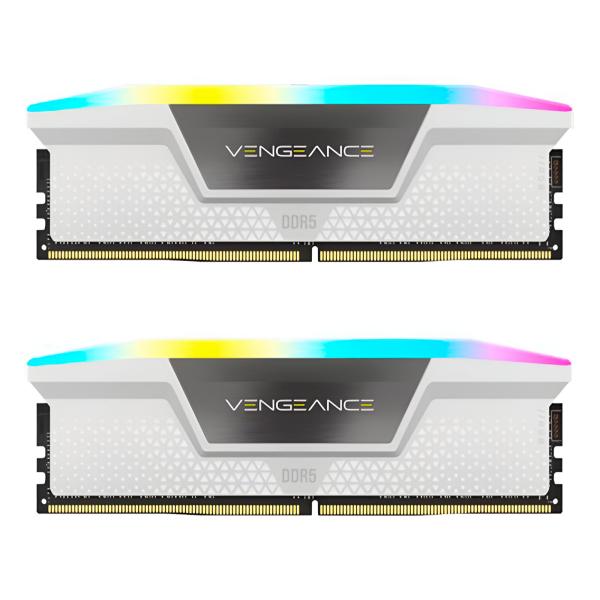 MEMORIA RAM PC 64GB CORSAIR VENGEANCE RGB DDR5 5200MHz CL40 1.25V RGB CMH64GX5M2B5200C40W BLANCO