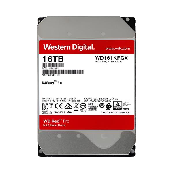 HD INTERNO 16TB WESTERN DIGITAL RED PRO WD161KFGX 3.5 PULG SATA III 512MB/S 7200 RPM CACHE NAS ROJO