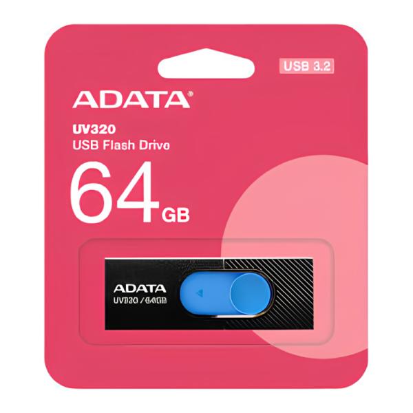 MEMORIA USB 64GB ADATA UV320 USB-A / USB-C 3.2 GEN 1 AUV320-64G-RBKBL NEGRO / AZUL