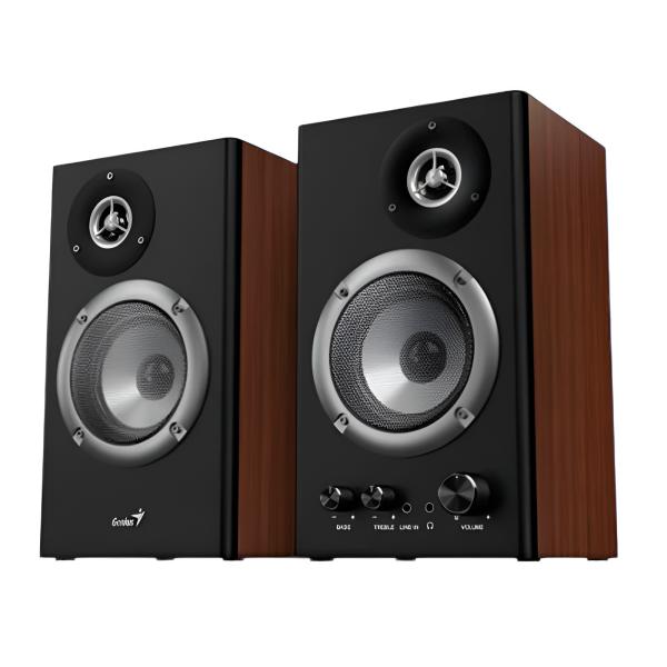 PARLANTE GENIUS RS2 SPHF1200B 6W CABLEADO 3.5MM / RCA 31730049401 MADERA
