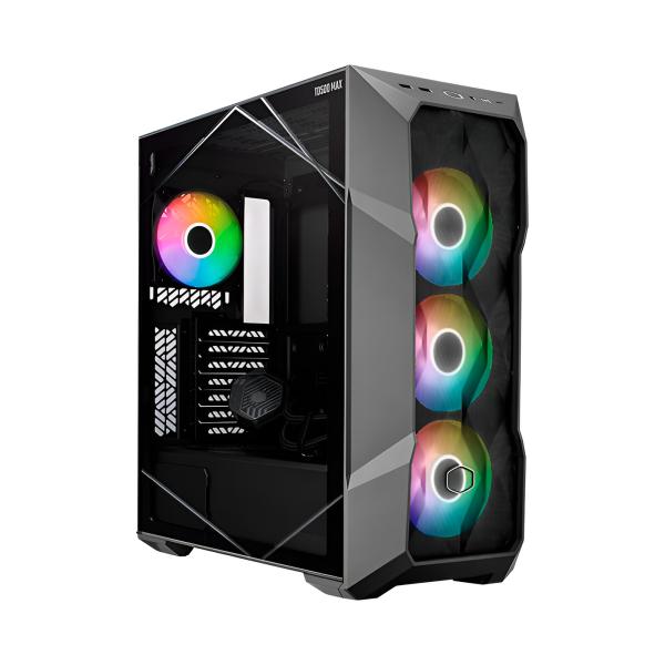 CASE GAMING RGB COOLER MASTER TD500 MAX MID TOWER VENTILADORES 4 DE 120MM CON VIDRIO LATERAL Y MALLA FRONTAL TD500V2-MGNN85-SLO NEGRO