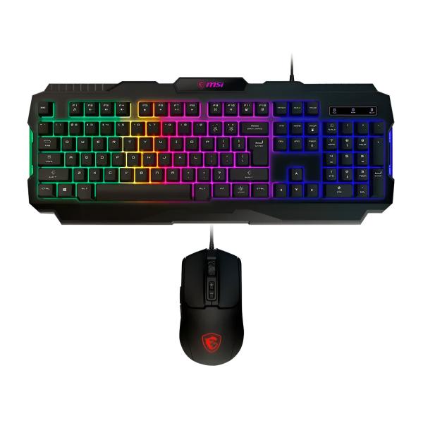 TECLADO Y MOUSE GAMING RGB MSI FORGE GK100 US USB INGLÉS S11-04US20L-HH9 NEGRO