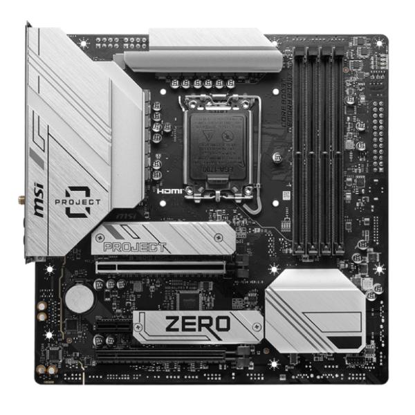 TARJETA MADRE MSI B760M PROJECT ZERO MATX DDR5 AM5 911-7E14-008 NEGRO / BLANCO