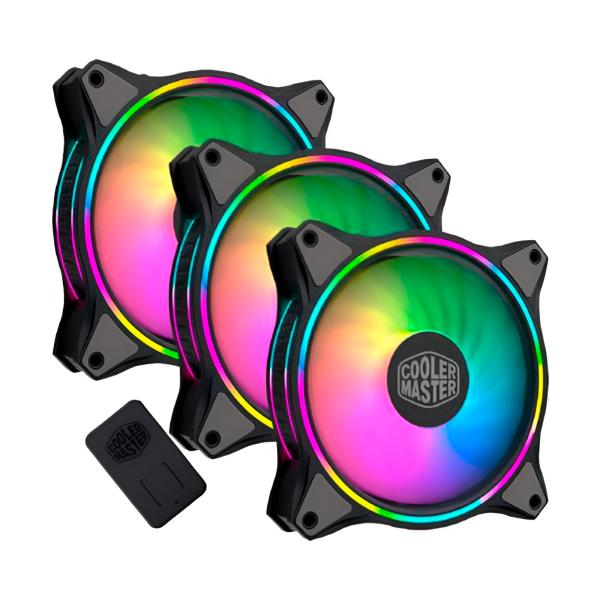 ABANICO RGB COOLER MASTER MASTERFAN MF120 HALO 3 IN 1 3X12CM MFL-B2DN-183PA-R1 NEGRO
