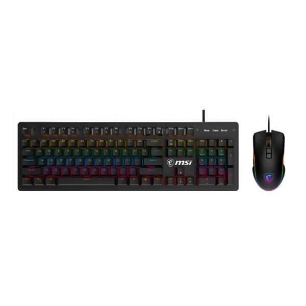 TECLADO Y MOUSE MSI FORGE GK300 COMBO SWITCH AZUL US S11-04US20H-HH9 NEGRO