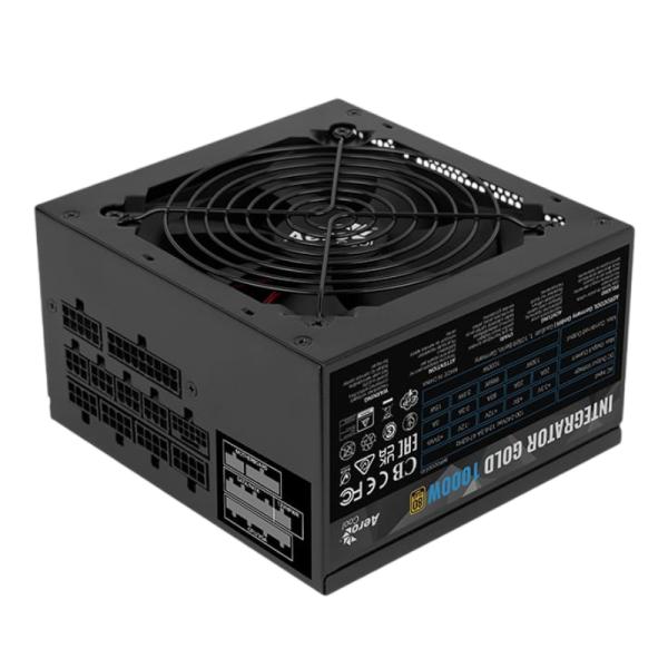 FUENTE DE PODER AEROCOOL INTEGRATOR GOLD 1000W 80 PLUS GOLD FULL MODULAR ATX ACPG-IMK0FUC.31 NEGRO