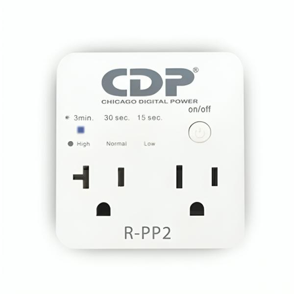 PROTECTOR DE VOLTAHE CDP R-PP2M 1800W 2 TOMAS SUPRESIÓN DE SOBRECORRIENTE Y SOBRE VOLTAJE RETARDO DE ENERGÍA SELECCIONABLE BLANCO