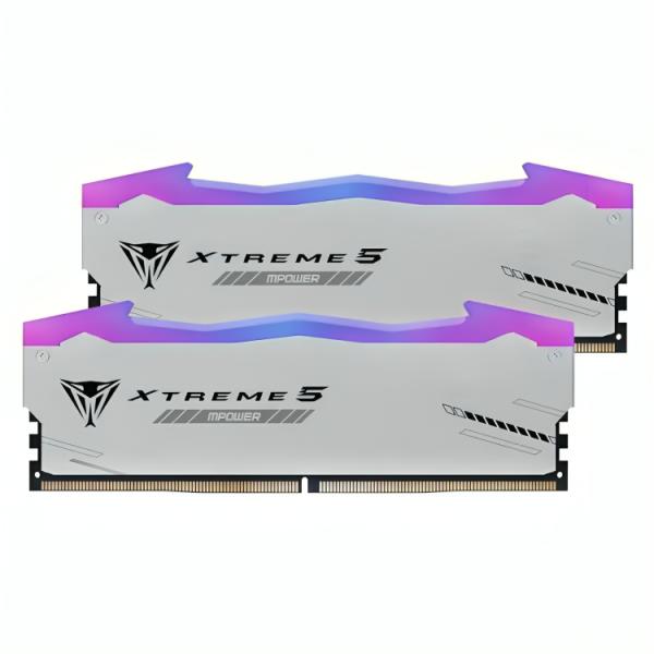 MEMORIA RAM PC 32GB PATRIOT VIPER XTREME 5 RGB PVXR532G80C38KM DDR5 8000 MHZCL38 1.45 V NEGRO DIMM 288 PINES BLANCO