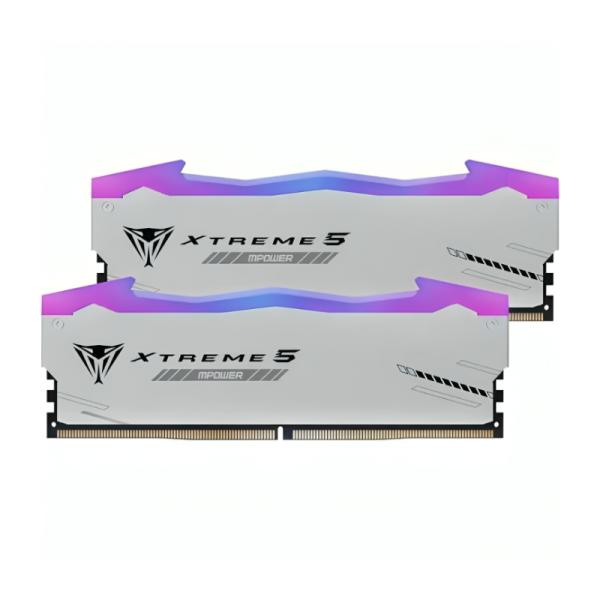 MEMORIA RAM PC 32GB PATRIOT VIPER XTREME 5 RGB PVXR532G64C32KM DDR5 6400 MHZ CL32 1.4 V NEGRO DIMM 288 PINES BLANCO