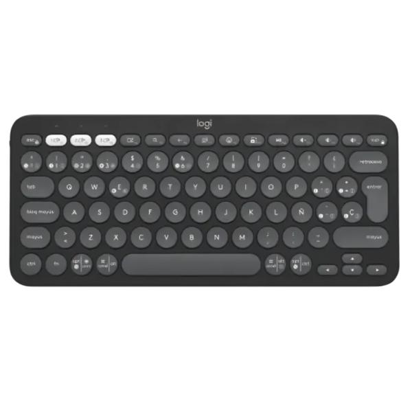 TECLADO LOGITECH PEBBLE KEYS 2 K380S MEMBRANA INALÁMBRICO BLUETOOTH ESPAÑOL 920-011783 NEGRO