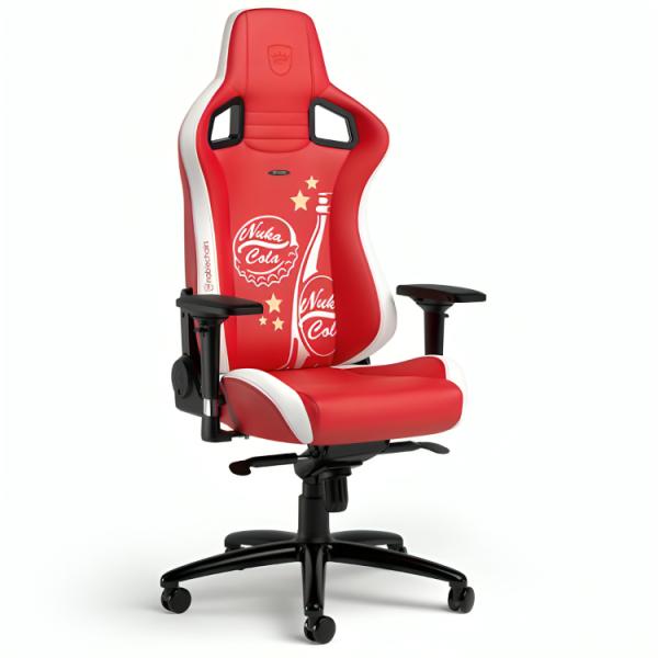 SILLA GAMING ERGONÓMICA NOBLECHAIRS EPIC EDICIÓN FALLOUT NUKA COLA CUERO SINTÉTICO NBL-PU-FNC-001 ROJO / BLANCO
