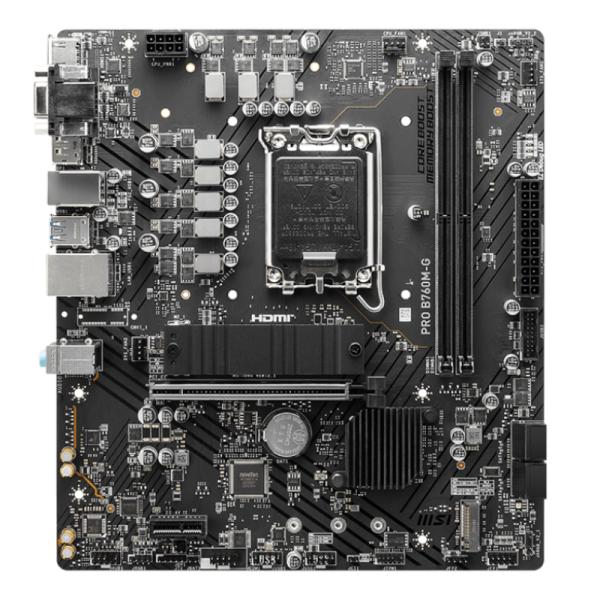 TARJETA MADRE MSI PRO B760M-G LGA 1700 M-ATX DDR5 911-7D90-048 NEGRO