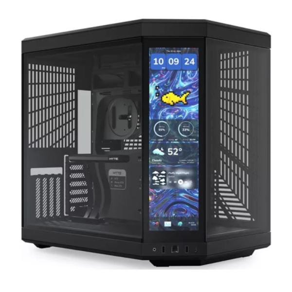CASE GAMING HYTE Y70 TOUCH INFINITE MID TOWER SIN VENTILACI&Oacute;N INCLUIDA CON PANTALLA T&Aacute;CTIL DE 14.5" GEN 2 CS-HYTE-Y70TI-BB NEGRO