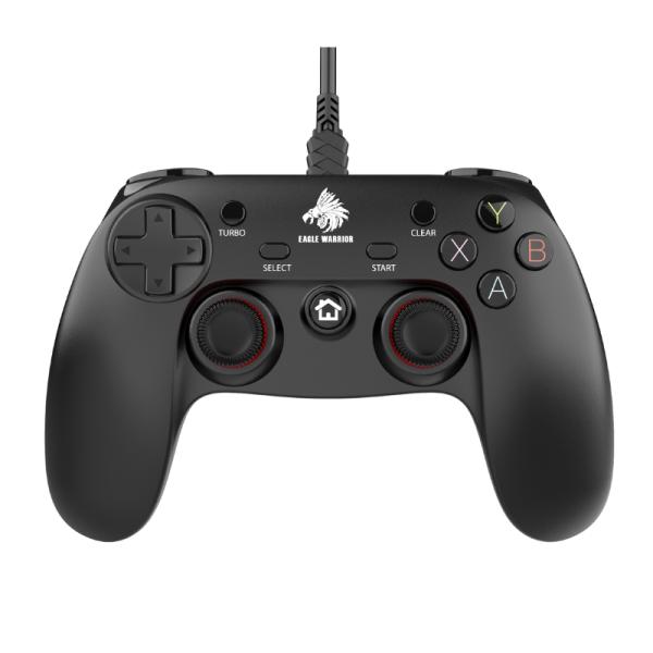 GAME PAD EAGLE WARRIOR EG-C1059T COMPATIBLE CON ANDROID / PC / PS3 Y XBOX ALAMBRICO USB CON XINPUT NEGRO