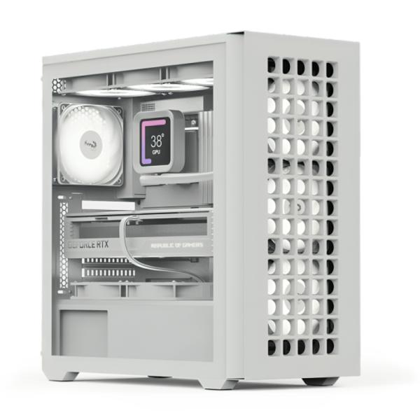 CASE GAMING RGB AEROCOOL D502A MINI TOWER VENTILADORES 4 DE 120MM CON VIDRIO LATERAL Y FRONTAL D502A-G-WT-V1 BLANCO
