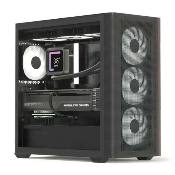 CASE GAMING RGB AEROCOOL D301A MINI TOWER VENTILADORES 4 DE 120MM CON VIDRIO LATERAL Y MALLA FRONTAL  D301A-G-BK-V2 NEGRO