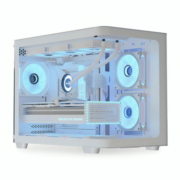 CASE GAMING RGB AEROCOOL P300C MINI TOWER VENTILADORES 3 DE 120MM CON VIDRIO LATERAL Y FRONTAL P300C-G-WT-V1 BLANCO