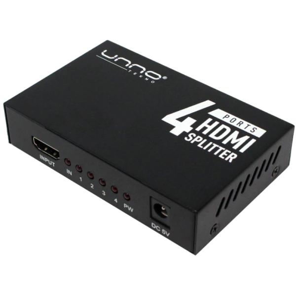 SPLITTER UNNO TEKNO HB1205BK 4 PUERTOS HDMI 30HZ NEGRO