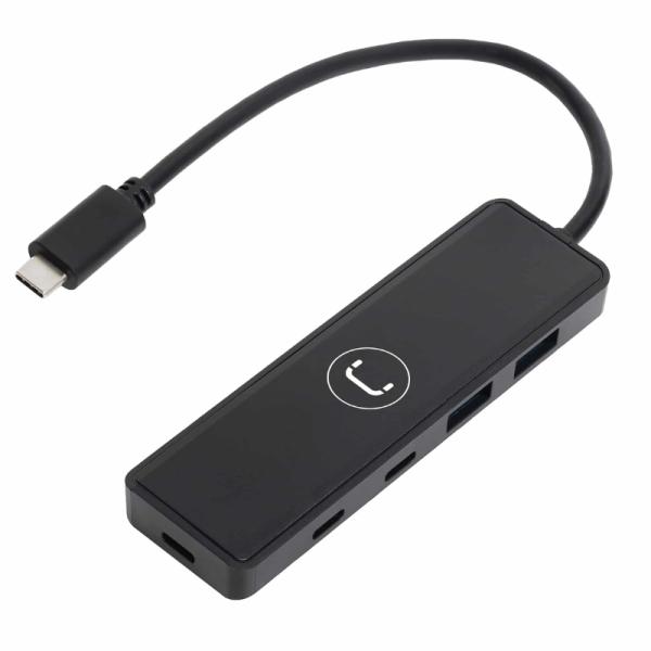 HUB UNNO TEKNO HB1012BK USB-C 4 PUERTOS 2 USB-C 3.0 2 USB-A 3.0 5 GBPS NEGRO