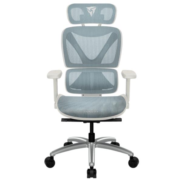 SILLA DE OFICINA ERGONÓMICA THUNDERX3 XTC CHROMA MALLA DE CUERO SINTÉTICO TRANSPIRABLE TEGC-3073102.B1 AZUL/BLANCO