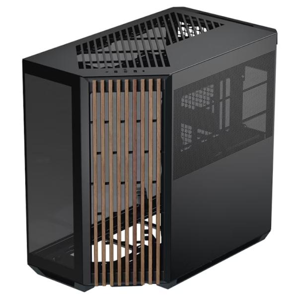 CASE APNX V1-W-BK-V1 MID TOWER SIN VENTILACIÓN INCLUIDA CON VIDRIO LATERAL Y MALLA FRONTAL ANGULADA APCM-VI01103.11 NEGRO / MADERA