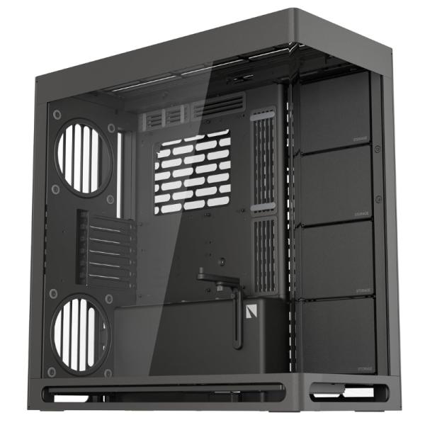 CASE GAMING  HAVN HS 420 MID TOWER SIN VENTILACIÓN INCLUIDA CON VIDRIO PANORÁMICO FRONTAL Y LATERAL HVN-CA-HS420-06 NEGRO