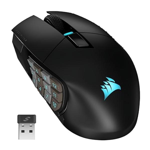 MOUSE GAMING RGB CORSAIR M75 INAL&Aacute;MBRICO BLUETOOTH 26000 DPI CH-931D010-NA NEGRO