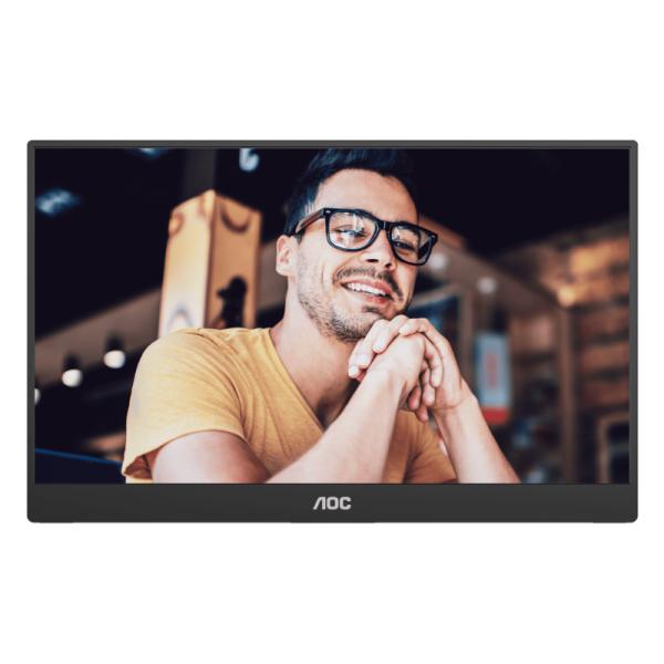 MONITOR PORTATIL AOC 16T20 16 PULG PLANO 1920X1080 FHD 60 HZ IPS USB C MINI HDMI ALTAVOCES NEGRO