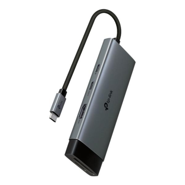 HUB TP-LINK UH7020C(UN) USB-C 7 PUERTOS (2 USB-A / USB-C DATOS / USB-C PD / HDMI / SD / MICROSD) 5 GBPS 4K 60HZ PD 100W GRIS