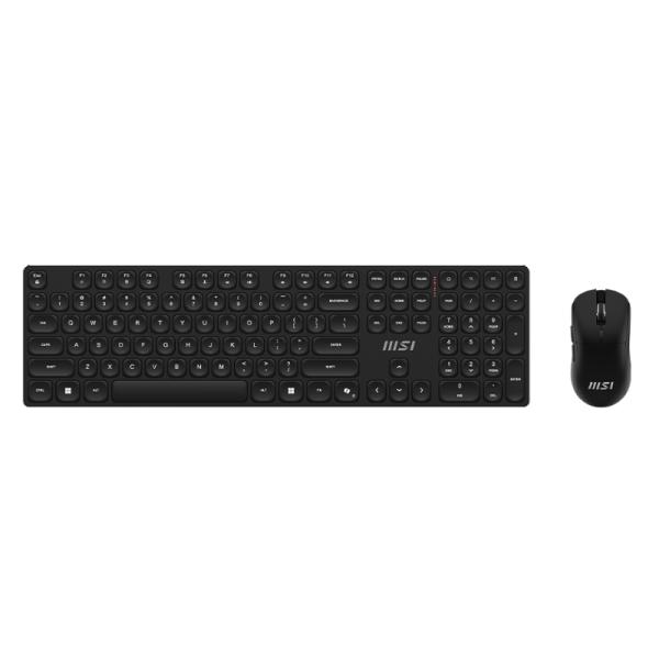 TECLADO Y MOUSE MSI FORGE K210 W COMBO US INALÁMBRICO 2.4 GHZ INGLES S11-43CE202-Y92 NEGRO