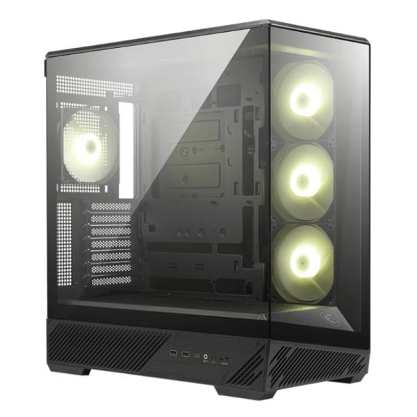 CASE RGB MSI MAG PANO 130R PZ MID TOWER VENTILADORES 4 DE 120MM CON PANEL LATERAL Y FRONTAL 306-7G32R14-HH9 NEGRO