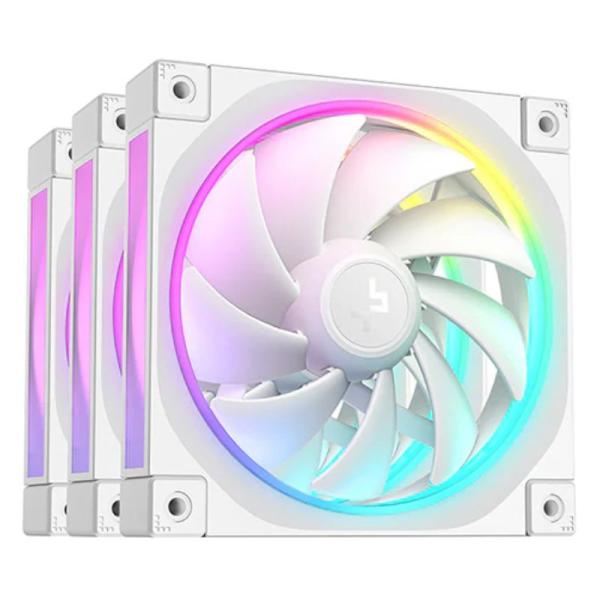 ABANICO ARGB DEEPCOOL FL12 3IN1 WH 120MM 4 PIN PWM+ 3 PIN ARGB R-FL12-WHAPN3-G BLANCO