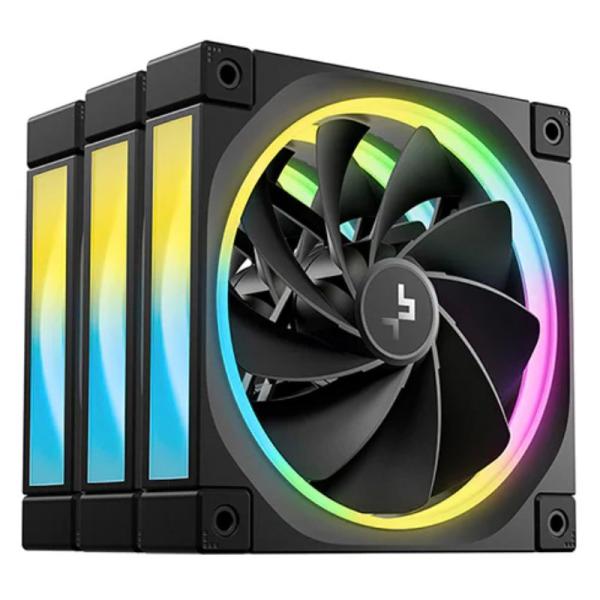 ABANICO ARGB DEEPCOOL FL12R 3IN1 120MM 4 PIN PWM+ 3 PIN ARGB R-FL12R-BKAPN3-G NEGRO