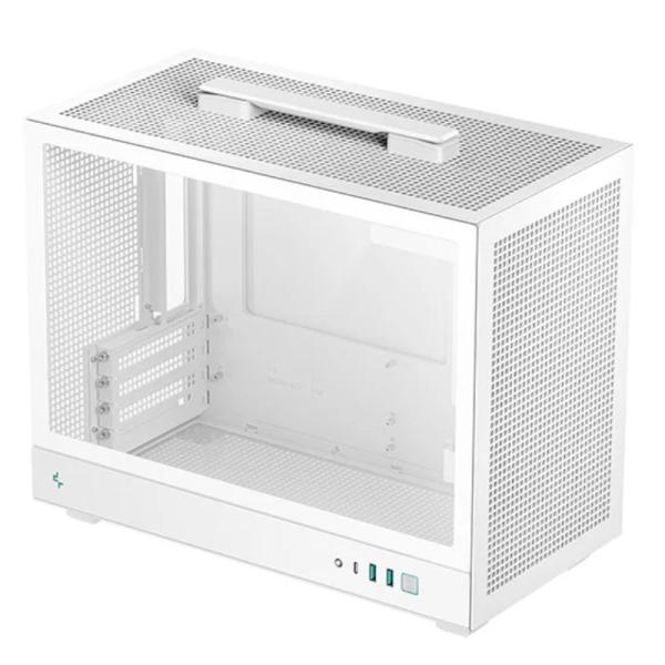 CASE DEEPCOOL CH160 PLUS WH MINI TOWER SIN VENTILACION INCLUIDA CON MALLA FRONTAL Y PANEL LATERAL R-CH160-WHNGM0-G BLANCO