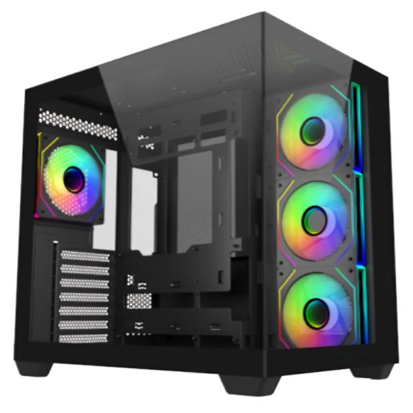 CASE RGB COOLER MASTER ELITE 681 MID TOWER VENTILADORES 4 DE 120MM CON VIDRIO FRONTAL Y LATERAL E681-KHNN-S00