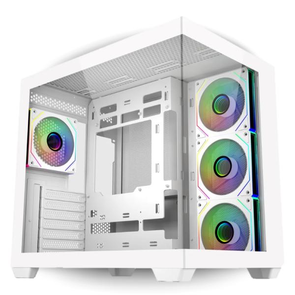 CASE RGB COOLER MASTER ELITE 681 WHITE MID TOWER VENTILADORES 4 DE 120MM CON VIDRIO FRONTAL Y LATERAL E681-WHNN-S00